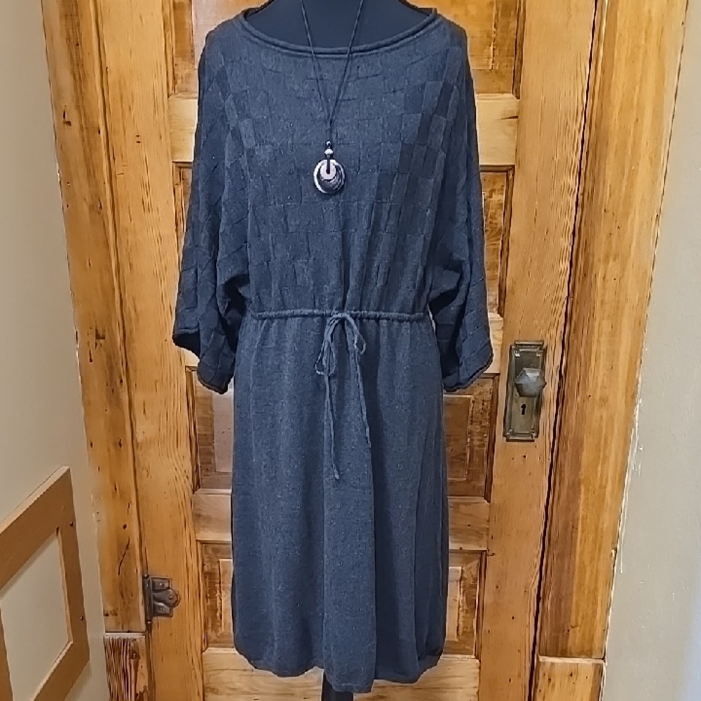 Max Studio  Gray Long Sleeve Sweater Dress L